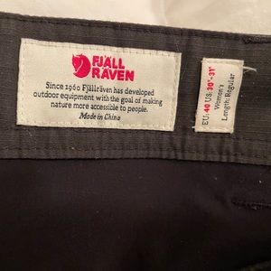Fjallraven women’s Abisko pants. Black, size 40 EU and 30-31 US